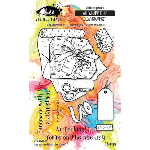Visible Image Christmas Wrapped Up 4x6 Inch Stamp Set All Wrapped Up by Mark Alexander (VIS-AWU-01)