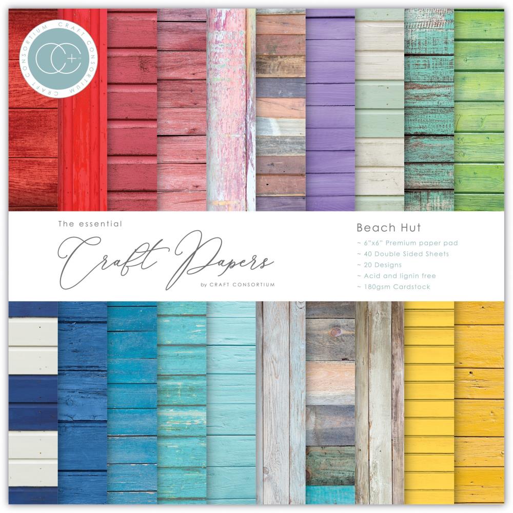 Craft Consortium Double-Sided Paper Pad 6"X6" 40/Pkg Beach Hut, 20 Designs