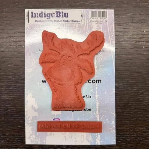 IndigoBlu Cheery Reindeer A6 Red Rubber Stamp (IND1578)