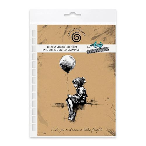 Andy Skinner Let Your Dreams Take Flight 3.5 in x 5.25 in Pre Cut Rubber Stamp