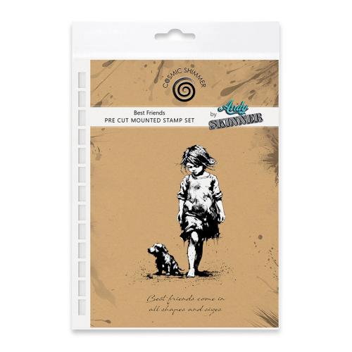Andy Skinner Best Friends 3.5 in x 5.25 in Pre Cut Rubber Stamp