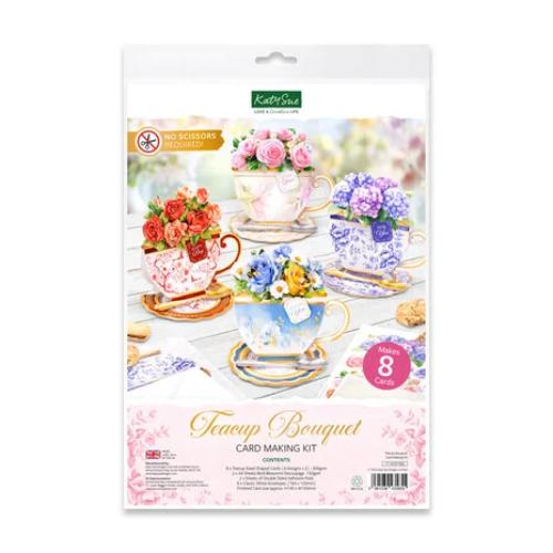 Katy Sue Designs Teacup Bouquet Card Making Kit (17-10101TEA) - Postage as per Actual