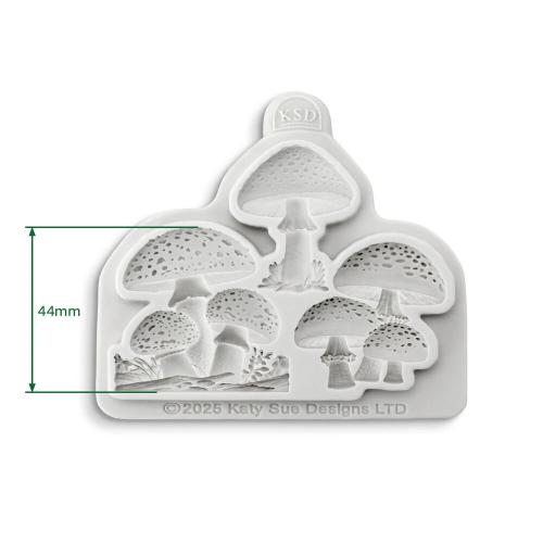 Katy Sue Designs Cosmic Shimmer Silicone Mould Toadstool Trio (CE0156-CS)