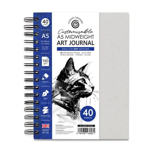Katy Sue Designs Cosmic Shimmer A5 Art Journal Customisable Midweight 190gsm (20-10002-CW190) - Postage as per Actual