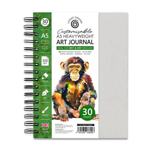Katy Sue Designs Cosmic Shimmer A5 Art Journal Customisable Heavyweight 300gsm (20-10003-CW300) - Postage as per Actual
