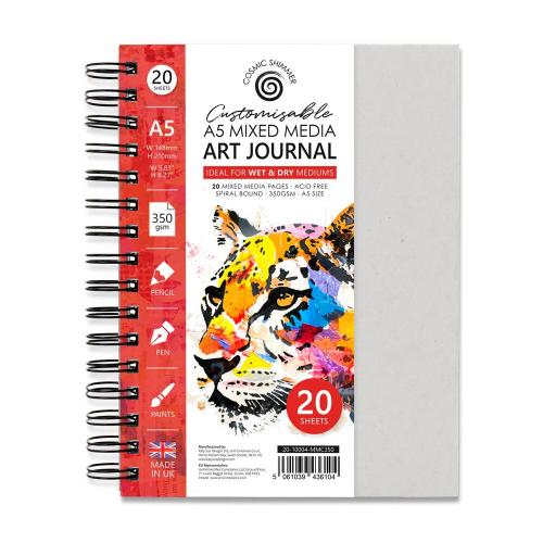 Katy Sue Designs Cosmic Shimmer A5 Art Journal Customisable Mixed Media 350gsm (20-10004-MMC350) - Postage as per Actual