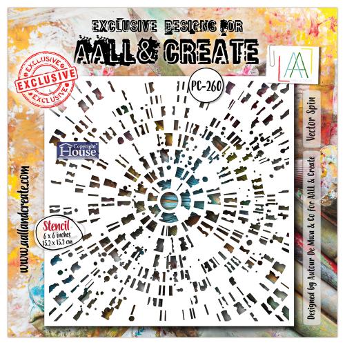 Aall and Create Energy in Orbit 6x6 Inch Stencil Vector Spin (AALL-PC-260)