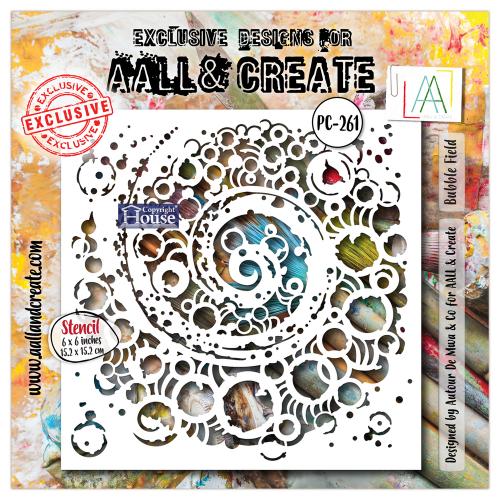 Aall and Create Energy in Orbit 6x6 Inch Stencil Bubble Field (AALL-PC-261)