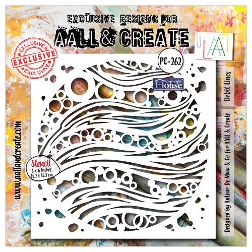 Aall and Create Energy in Orbit 6x6 Inch Stencil Orbit Lines (AALL-PC-262)