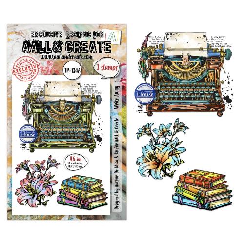 Aall and Create Hearted Nature A6 Stamp Sets Write Away by Autour De Mwa & Co (AALL-TP-1346)