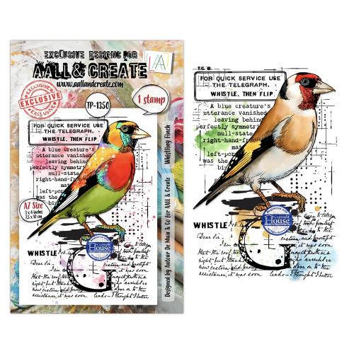Aall and Create Hearted Nature A7 Stamp Sets Whistling Finch by Autour De Mwa & Co (AALL-TP-1350)