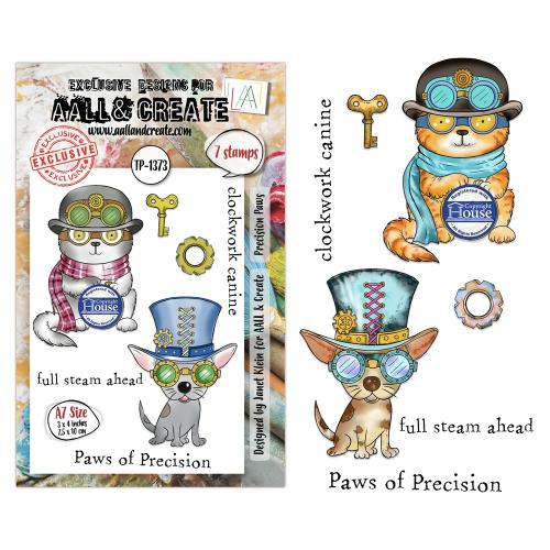 Aall and Create Steam & Wonder A7 Stamp Sets Precision Paws by Janet Klein (AALL-TP-1373)