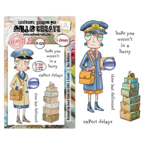 Aall and Create Post & Ink A7 Stamp Sets Dee Delivers by Janet Klein (AALL-TP-1379)