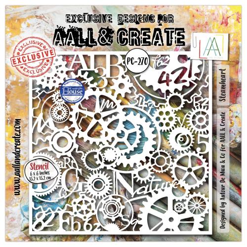 Aall and Create Steamheart Field 6x6 Inch Stencil Steamheart by Autour De Mwa & Co (AALL-PC-270)