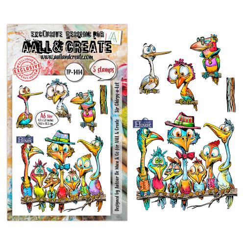 Aall and Create Pun & Paws A6 Stamp Set Sir Chirps-a-Lot (AALL-TP-1414)