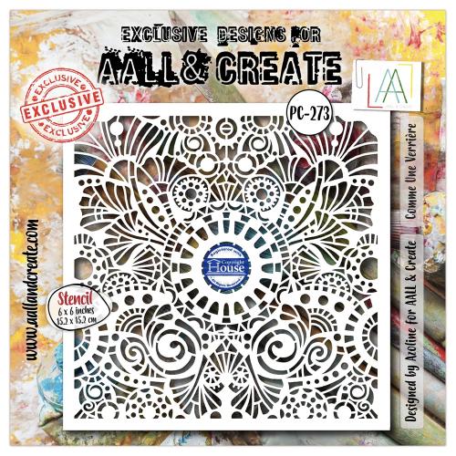Aall and Create Dentelle Florale 6x6 Inch Stencil Comme Une Verri�re by Azoline (AALL-PC-273)