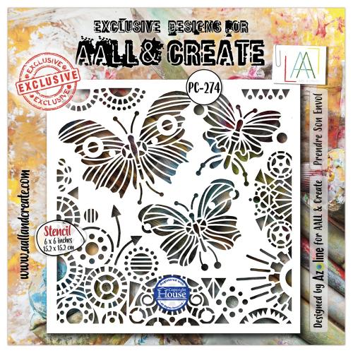Aall and Create Dentelle Florale 6x6 Inch Stencil Prendre Son Envol by Azoline (AALL-PC-274)