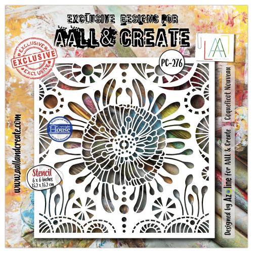 Aall and Create Dentelle Florale 6x6 Inch Stencil Coquelicot Nouveau by Azoline (AALL-PC-276)