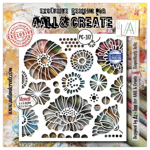 Aall and Create Dentelle Florale 6x6 Inch Stencil Coquelicots Jolis by Azoline (AALL-PC-277)
