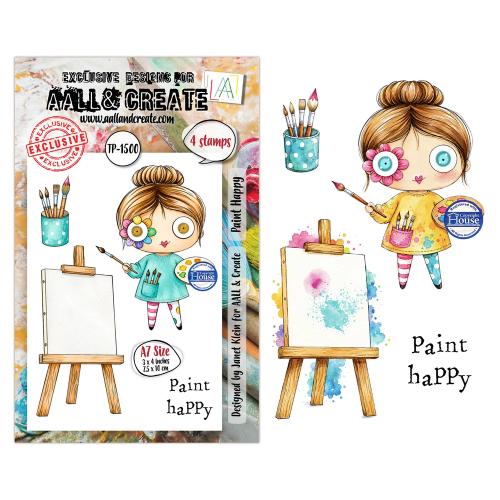 Aall and Create Creative Types A7 Stamp Sets Paint Happy by Janet Klein (AALL-TP-1500)