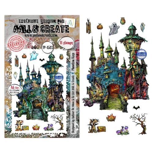 Aall and Create Whispers of Halloween A6 Stamp Sets Phantom Keep by Autour De Mwa & Co (AALL-TP-1503)