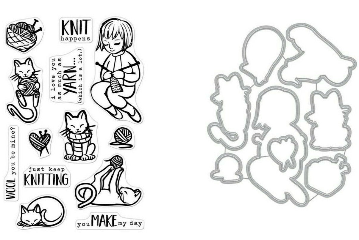 Hero Arts - Stamp and Die Bundle: Knitting (CM364)