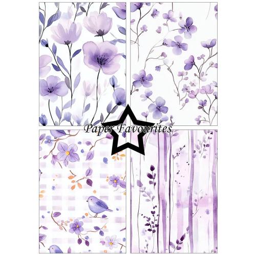 Paper Favourites Purple Floral A5 Paper Pack (PFA227)