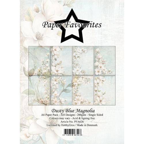Paper Favourites Dusty Blue Magnolia A6 Paper Pack (PFA626)