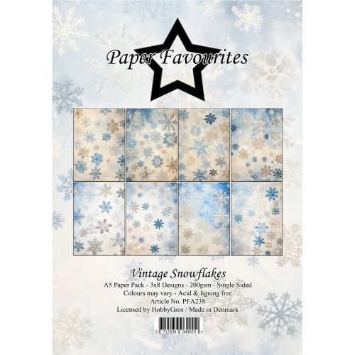 Paper Favourites Vintage Snowflakes A5 Paper Pack (PFA238)