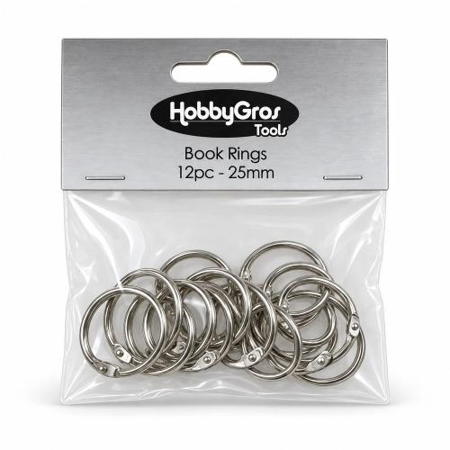 Hobbygros Book Rings 25mm (12pcs) (HGT056)