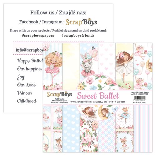 ScrapBoys Sweet Ballet 6x6 Inch Paper Pad