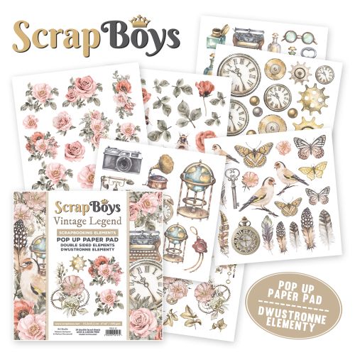 ScrapBoys Vintage Legend 6x6 Inch Pop Up Paper Pad