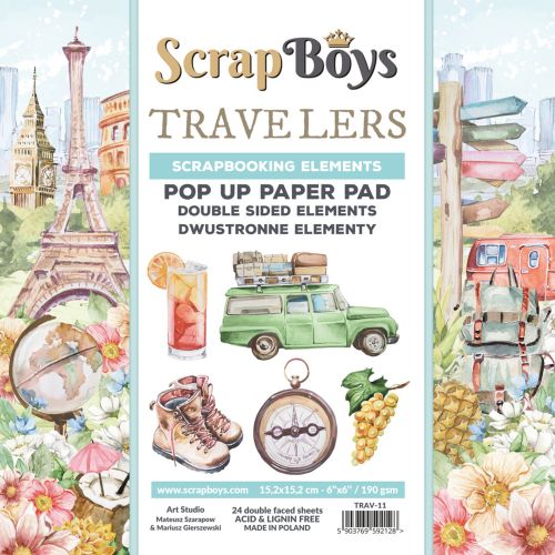 ScrapBoys Travelers 6x6 Inch Pop Up Paper Pad