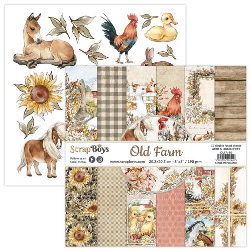 ScrapBoys Old Farm 8x8 Inch Paper Pad