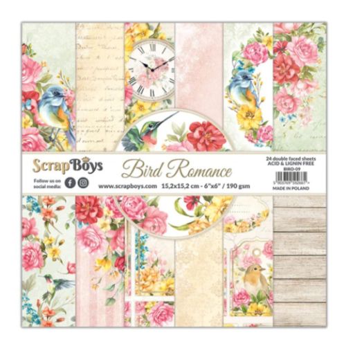 ScrapBoys Bird Romance 6x6 Inch Paper Pad