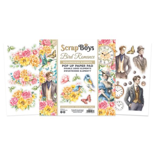 ScrapBoys Bird Romance 6x6 Inch Pop Up Paper Pad