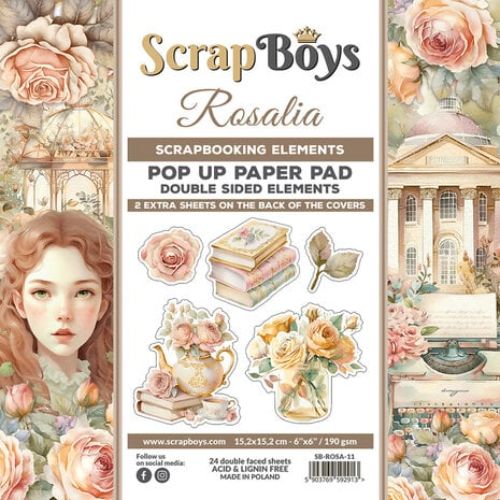 ScrapBoys Rosalia 6x6 Inch Pop Up Paper Pad