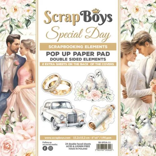 ScrapBoys Special Day 6x6 Inch Pop Up Paper Pad