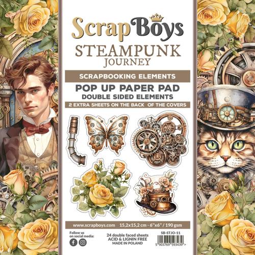 ScrapBoys Steampunk Journey 6x6 Inch Pop Up Paper Pad (SB-STJO-11)