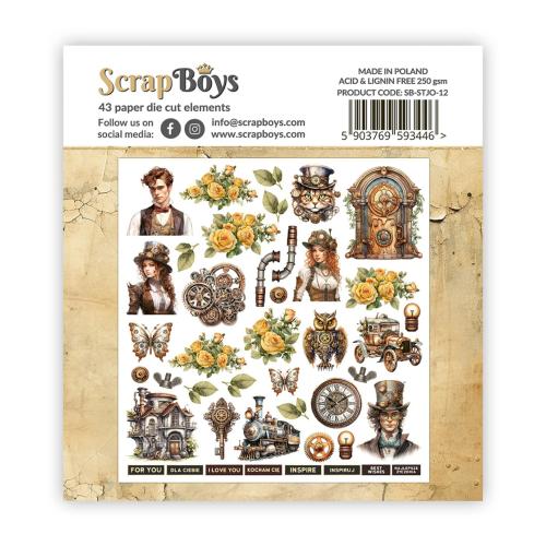 ScrapBoys Steampunk Journey Double Sided Die Cut Elements (40 pcs) (SB-STJO-12)