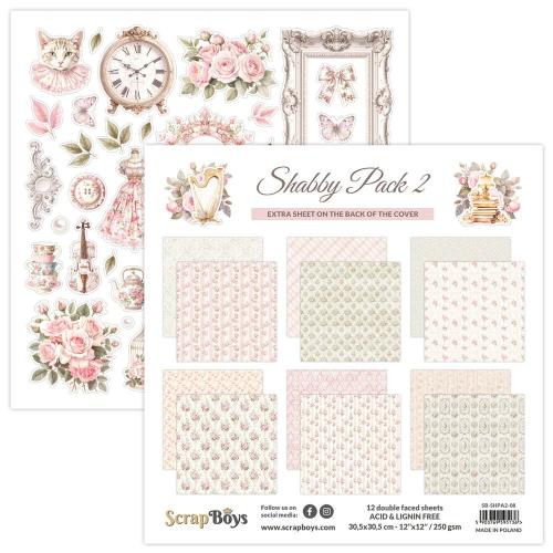 ScrapBoys Shabby Pack 2 12x12 Inch Paper Pad (SB-SHPA2-08) - Postage as per Actual