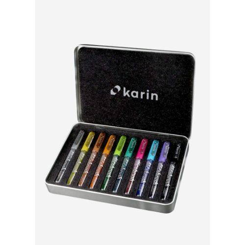 Karin Brushmarker Deco Brush Metallic 10 pcs. Set (metall-box) - Postage as per Actual