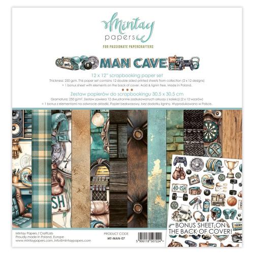 Mintay Man Cave 12x12 Inch Scrapbooking Paper Set (MT-MAN-07) - Postage as per Actual