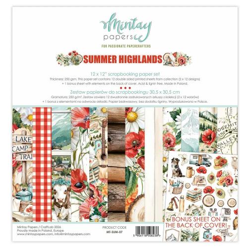 Mintay Summer Highlands 12x12 Inch Scrapbooking Paper Set (MT-SUM-07) - Postage as per Actual