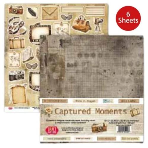 Craft & You Design Captured Moments 12x12 Inch Paper Set 250gsm (6sheets) (CPS-CM30-6) - Postage as per Actual