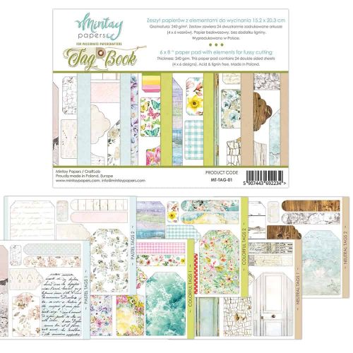 Mintay Papers - 6 x 8 Tag Book - elements for precise cutting - (MT-TAG-01)