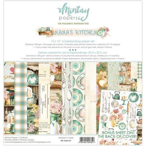 Mintay 12 x 12 Paper Set - Nana's Kitchen - Postage as per Actual