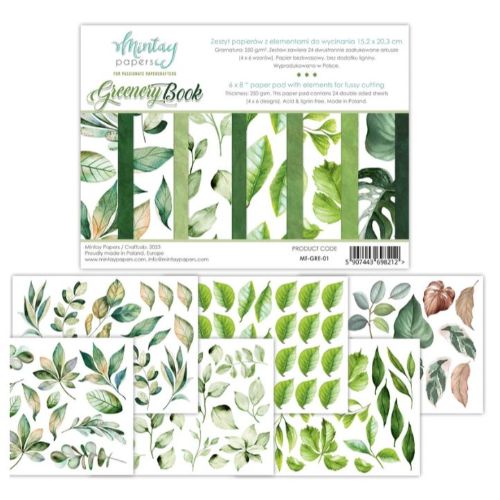 Mintay 6 x 8 Book - elements for precise cutting - Greenery
