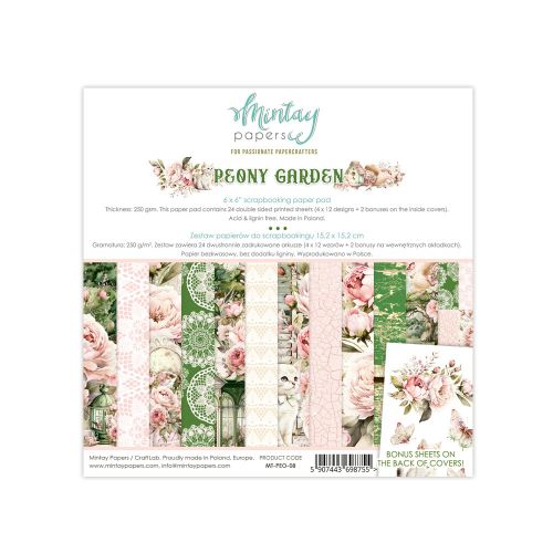 Mintay 6 x 6 Paper Pad - Peony Garden