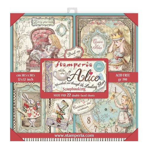 Stamperia - Scrapbooking Pad (12"x12") - Alice in Wonderland and Through the Looking Glass Maxi Paper Pack - Postage as per Actual